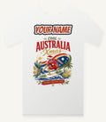 Cool Australia Surfing Santa Personalised Christmas T-Shirt and Hoodie
