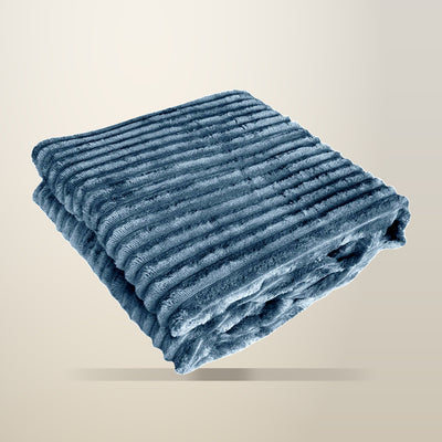 Corduroy Striped Throw Rug, 120 x 150 cm