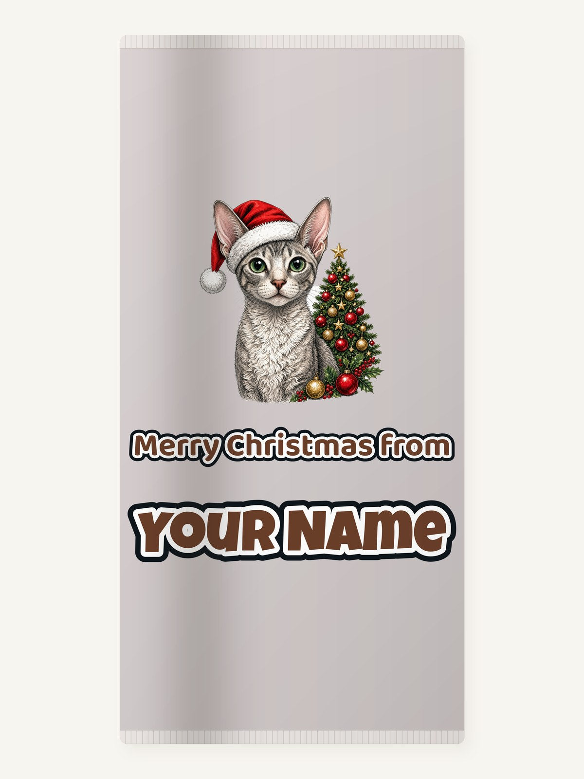 Cornish Rex Christmas Personalised Beach Towel