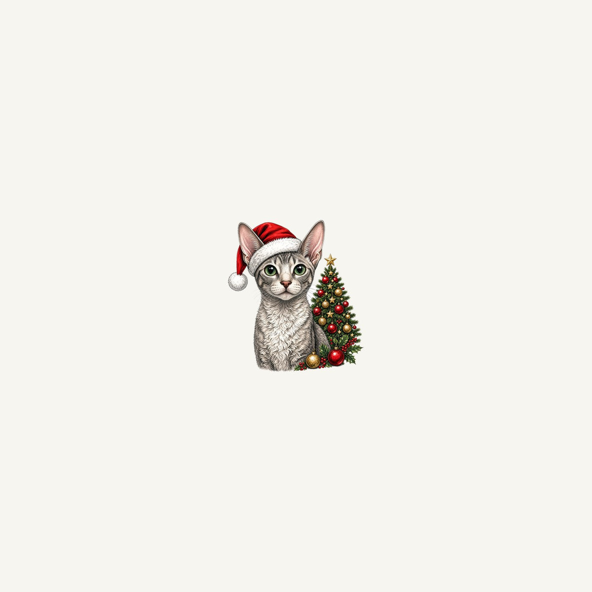 Cornish Rex Christmas Personalised Beach Towel