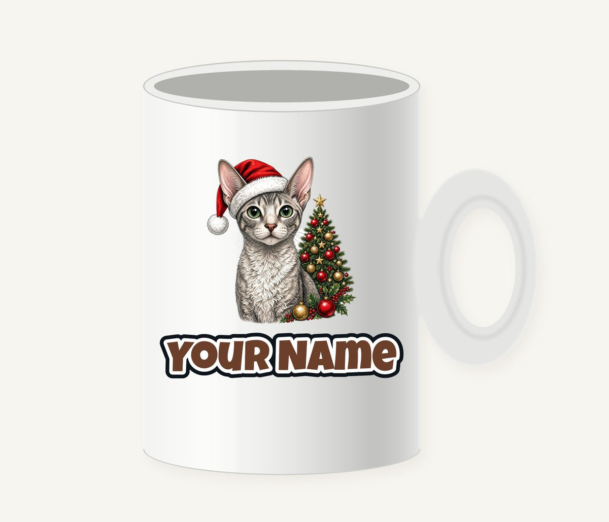 Cornish Rex Christmas Personalised Christmas Mug