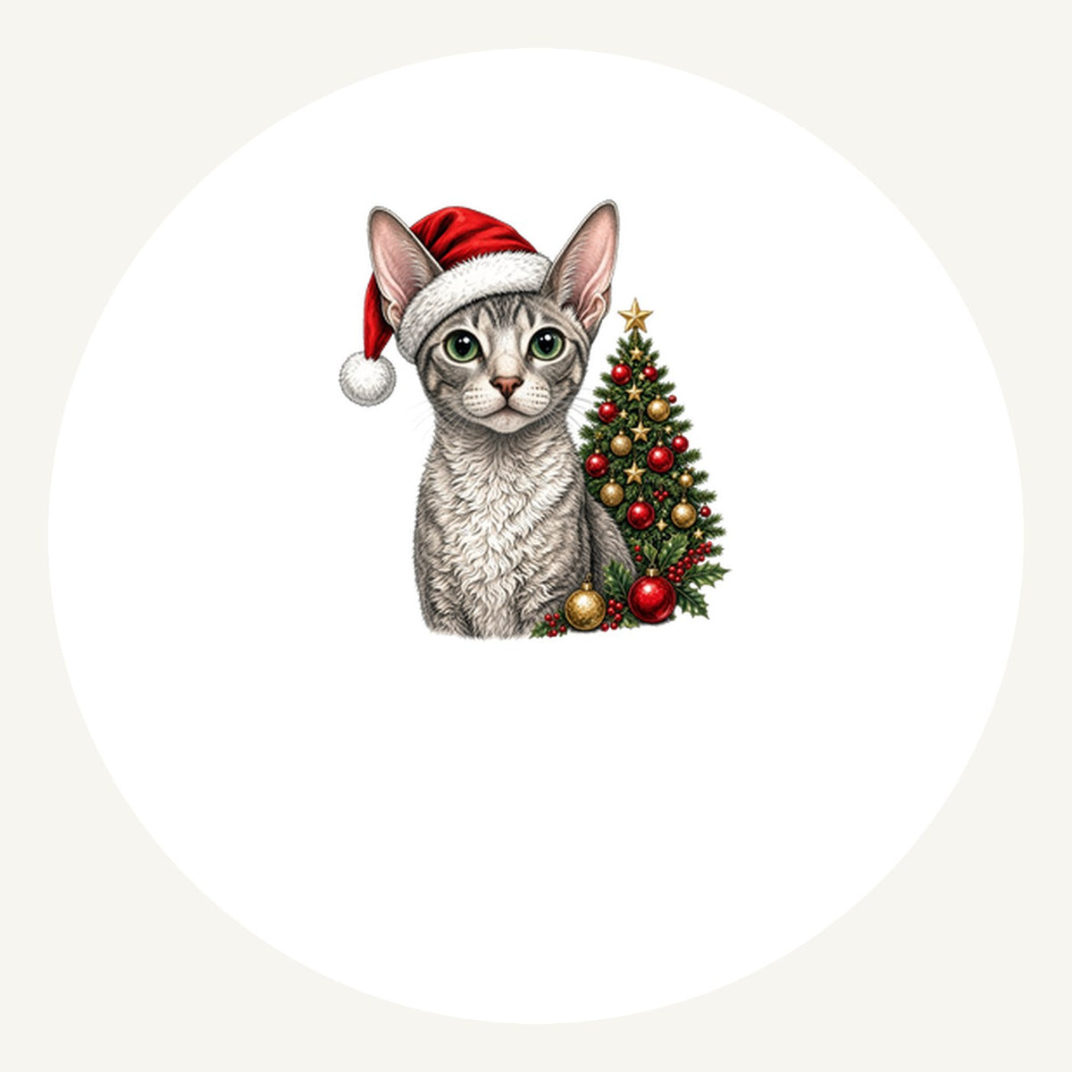 Cornish Rex Personalised Pewter Christmas Ornament