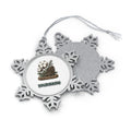 Cotton Boll And Pine Cone Personalised Pewter Christmas Ornament