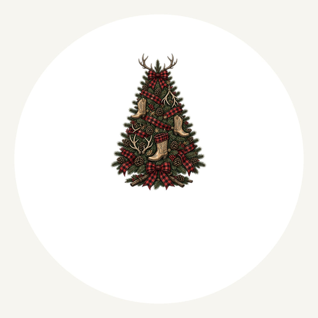 Cowboy Boot Christmas Tree Personalised Pewter Christmas Ornament