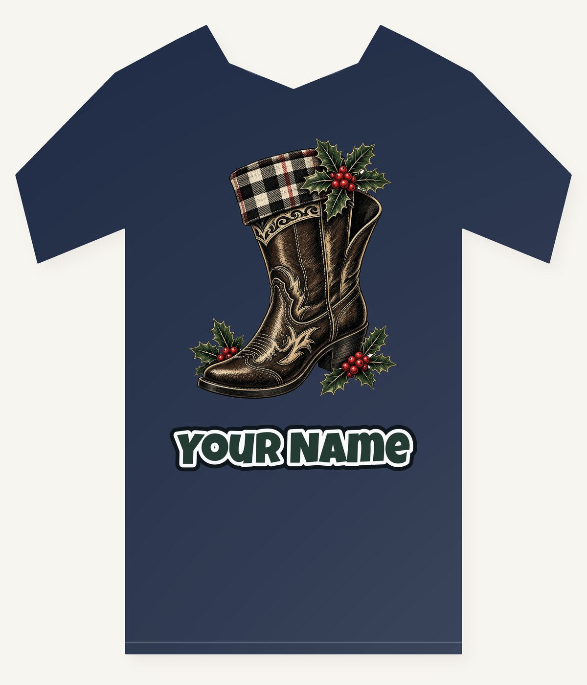 Cowboy Boot With Holly Personalised Kids Tee and Baby Bodysuit