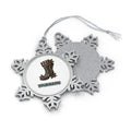 Cowboy Boot With Holly Personalised Pewter Christmas Ornament