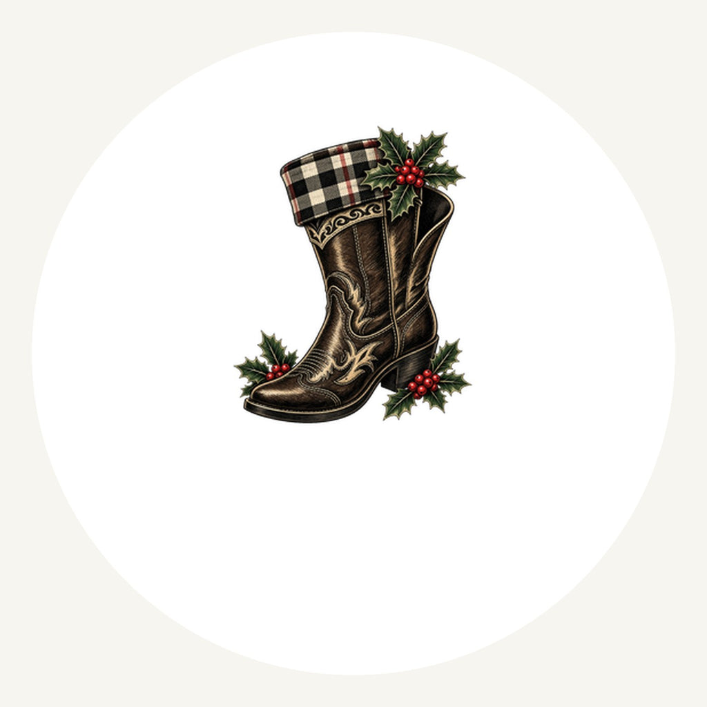 Cowboy Boot With Holly Personalised Pewter Christmas Ornament
