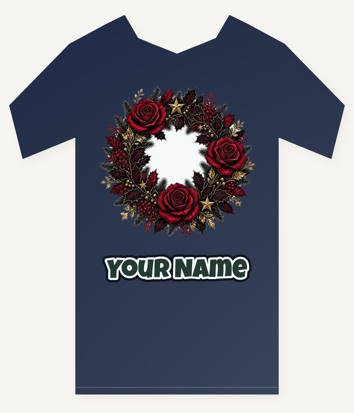 Crimson and Black Rose Wreath Personalised Kids Tee and Baby Bodysuit