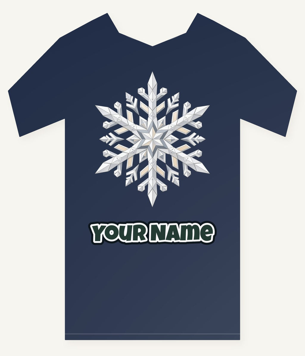 Crystal Cut Snowflake Personalised Kids Tee and Baby Bodysuit