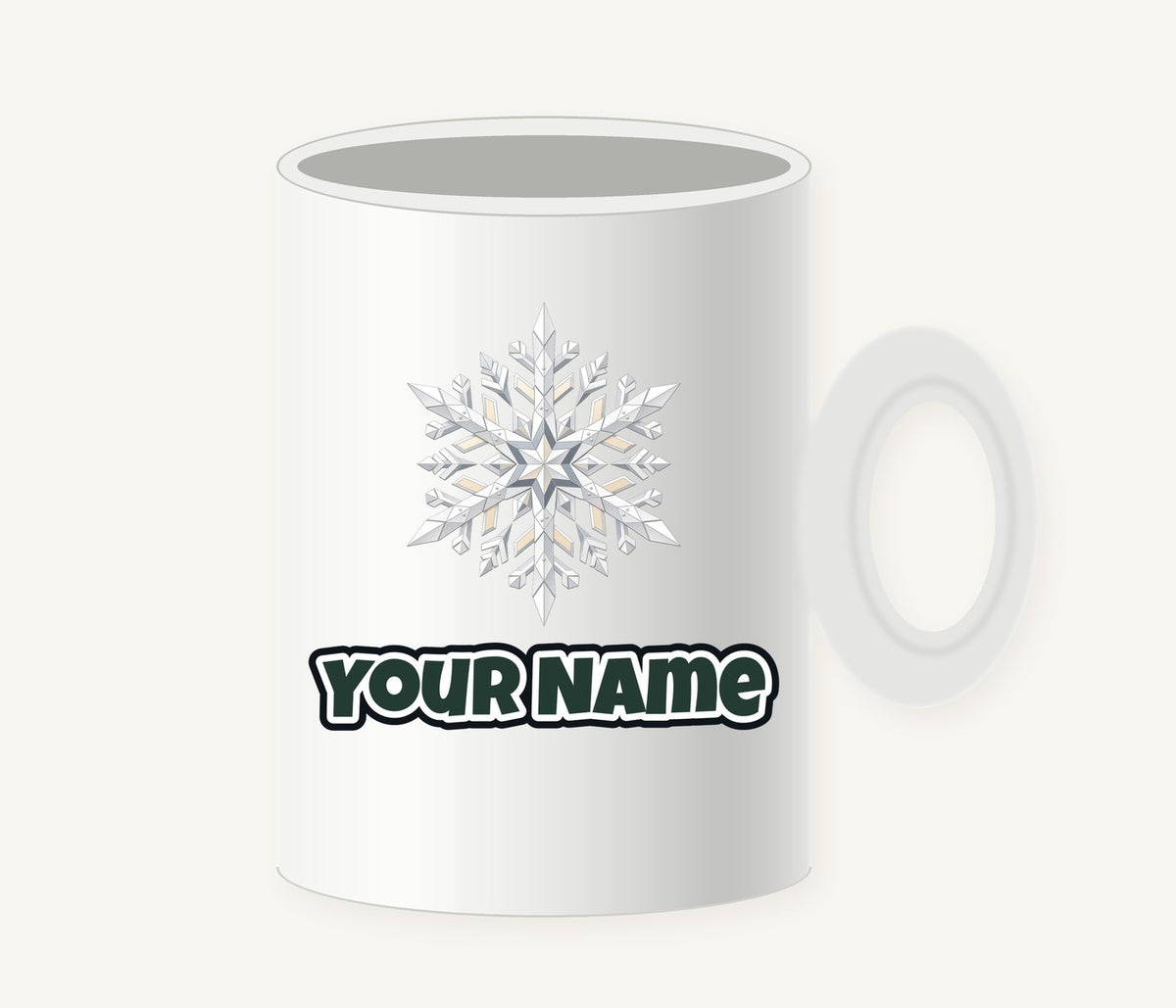 Crystal Cut Snowflake Personalised Christmas Mug