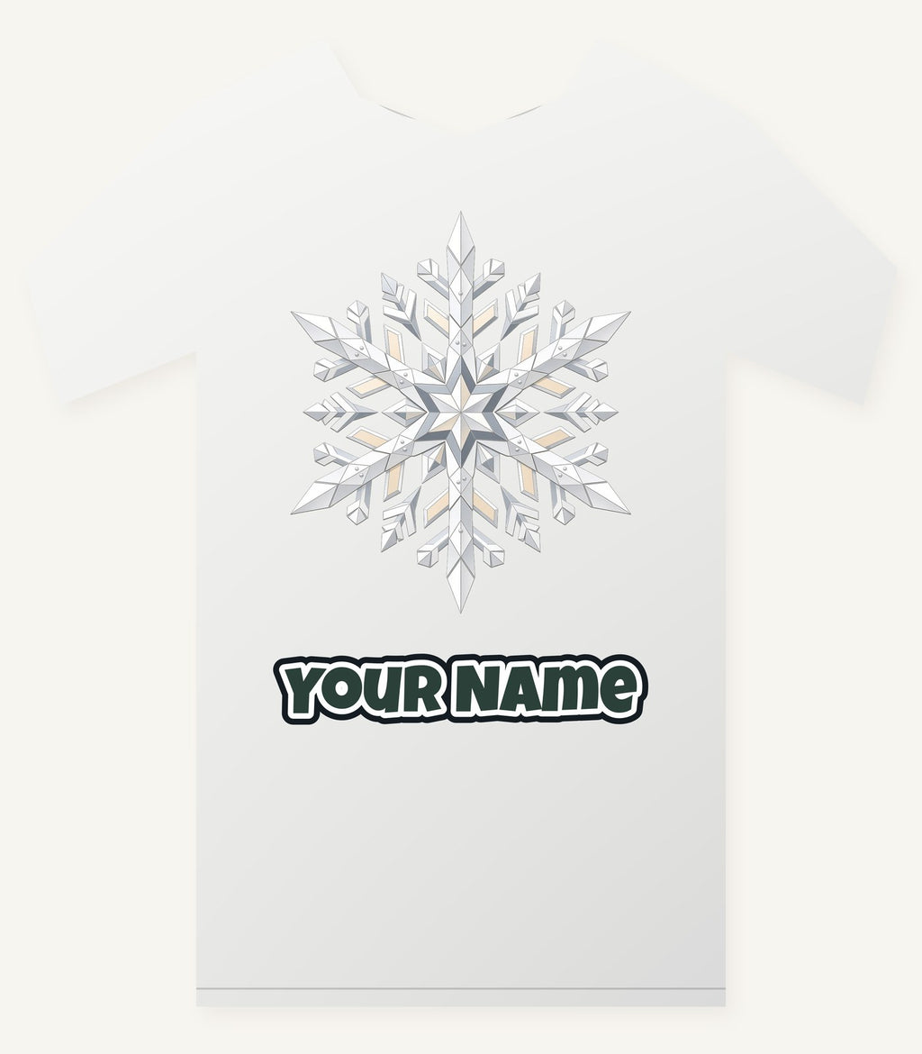 Crystal Cut Snowflake Personalised Christmas T-Shirt and Hoodie