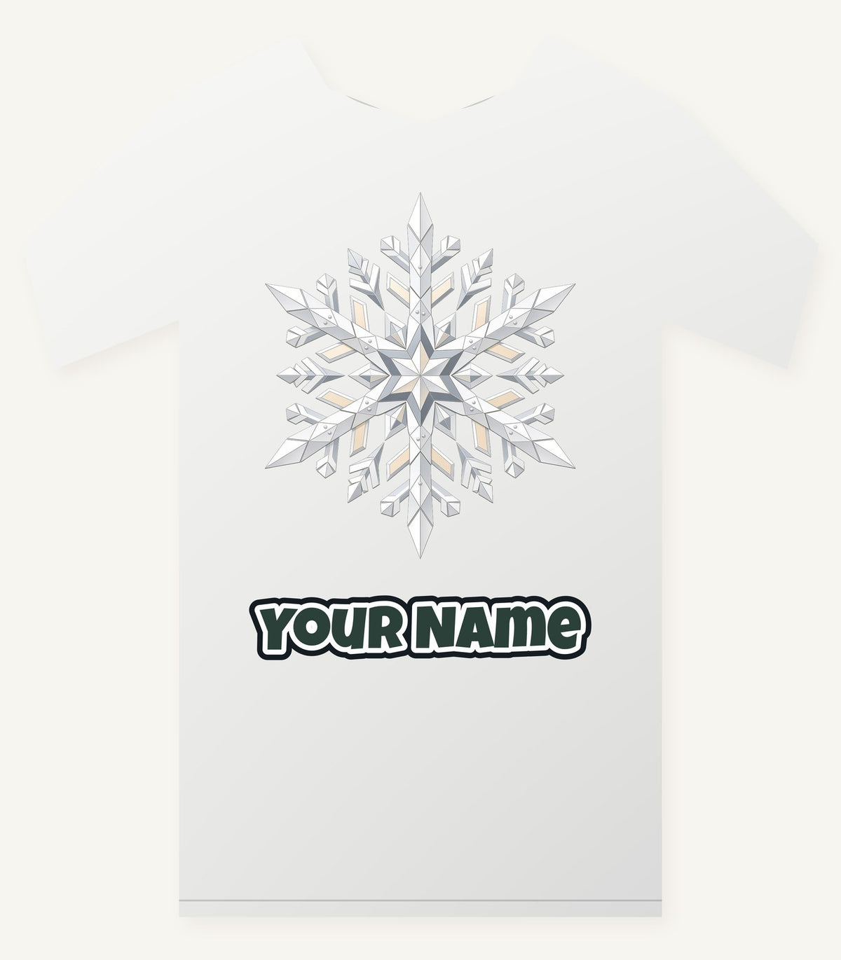 Crystal Cut Snowflake Personalised Christmas T-Shirt and Hoodie