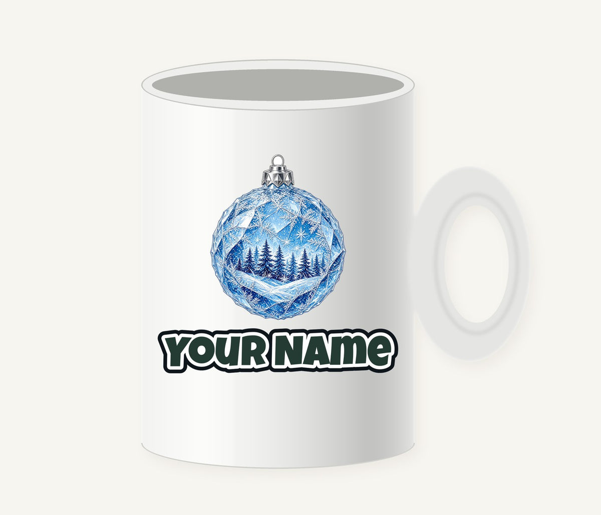 Crystal Forest Bauble Personalised Christmas Mug