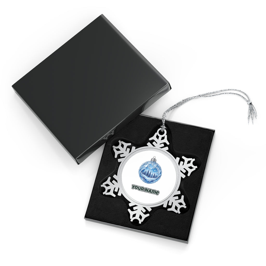 Crystal Forest Bauble Personalised Pewter Christmas Ornament