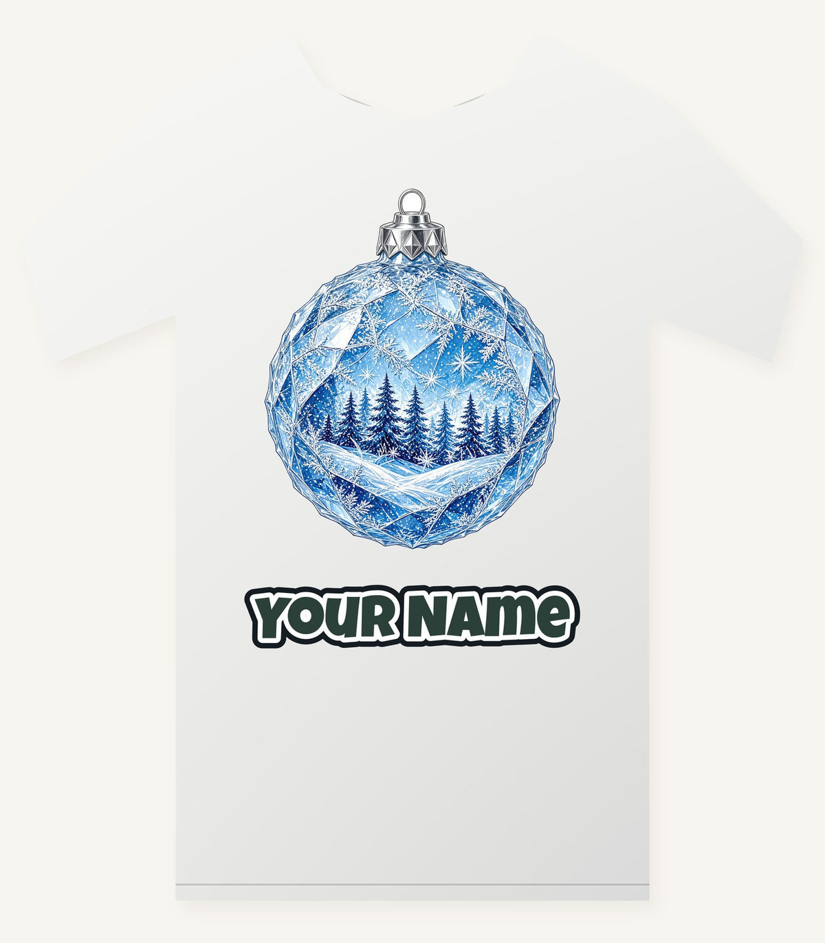Crystal Forest Bauble Personalised Christmas T-Shirt and Hoodie