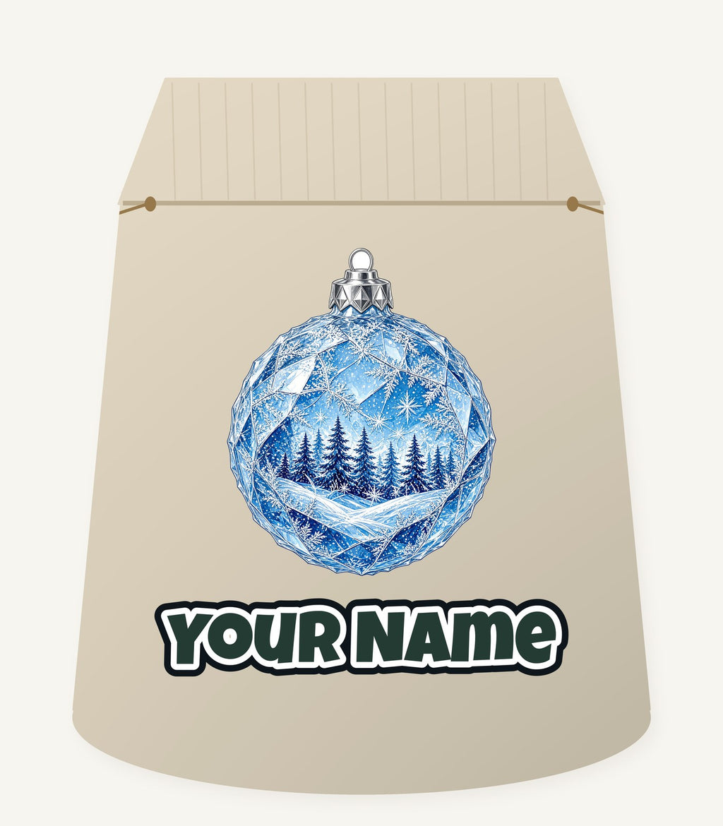 Crystal Forest Bauble Personalised Santa Sack