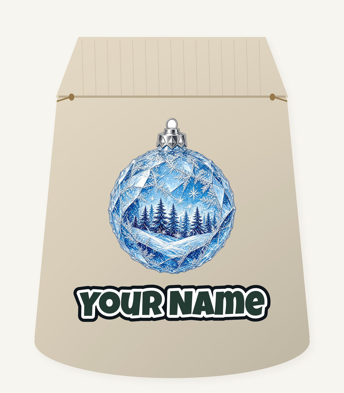 Crystal Forest Bauble Personalised Santa Sack