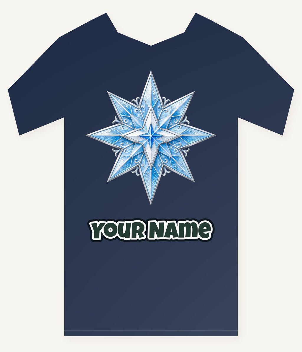 Crystal Ice Star Personalised Kids Tee and Baby Bodysuit