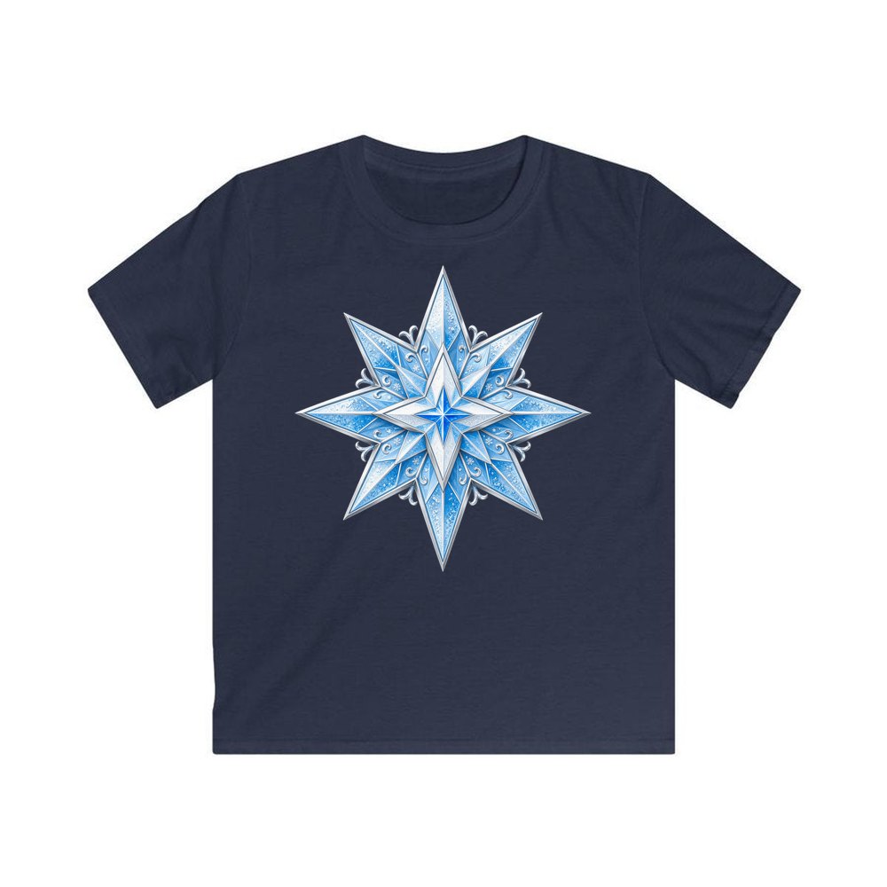 Crystal Ice Star personalised kids Christmas tee in navy