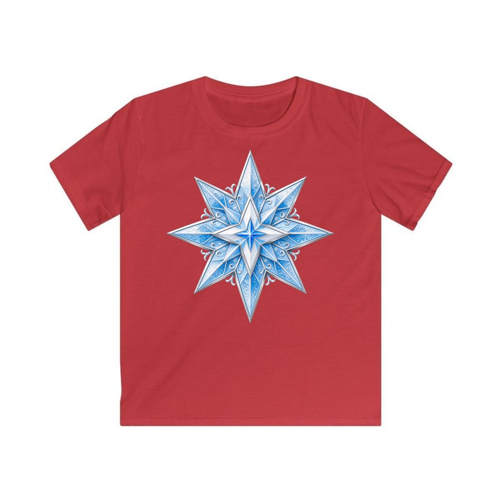 Crystal Ice Star personalised kids Christmas tee in red