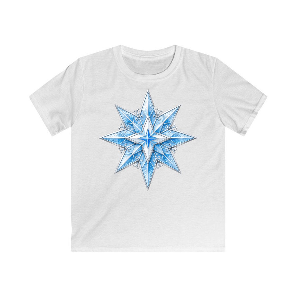 Crystal Ice Star personalised kids Christmas tee in white