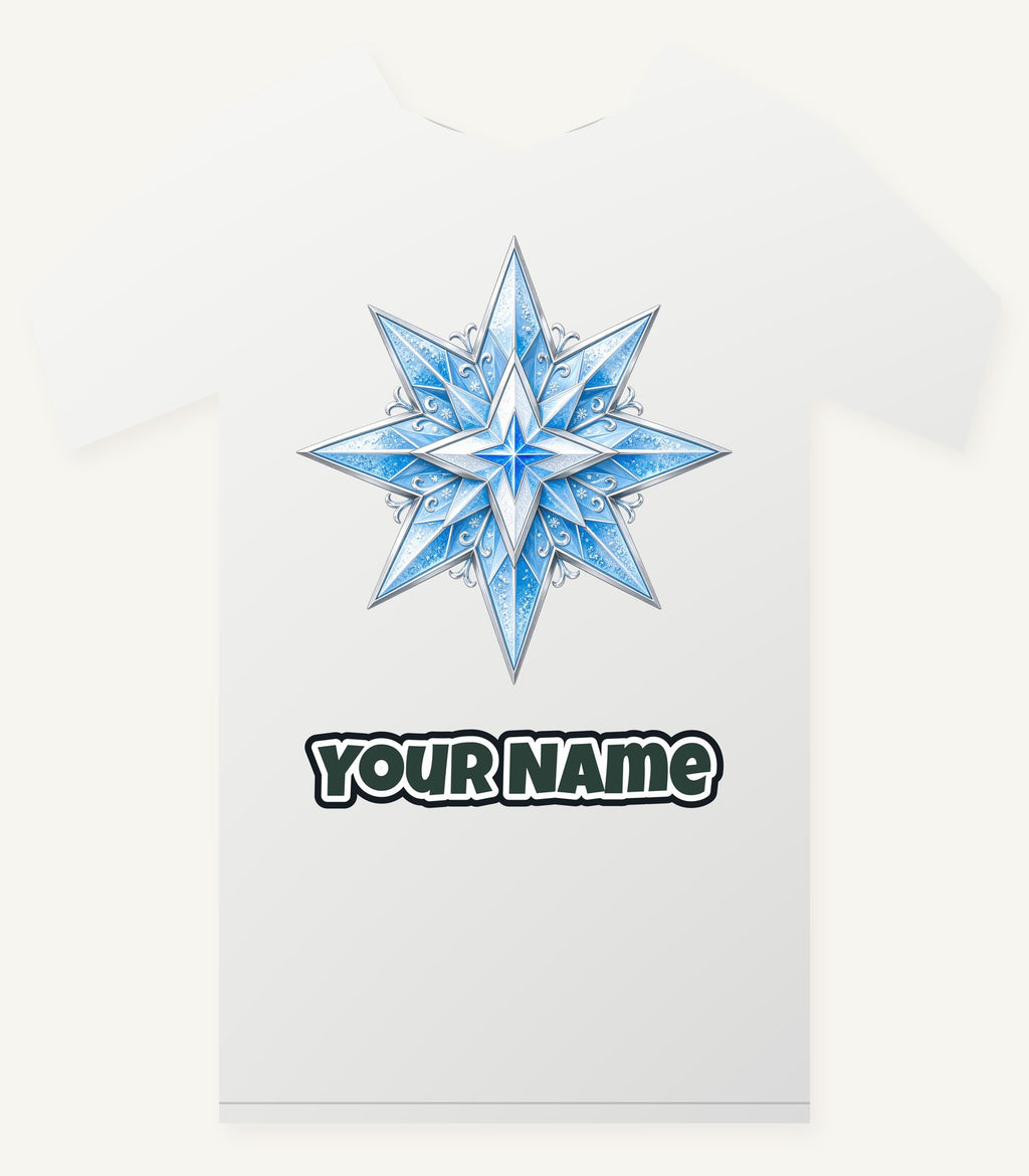 Crystal Ice Star Personalised Christmas T-Shirt and Hoodie