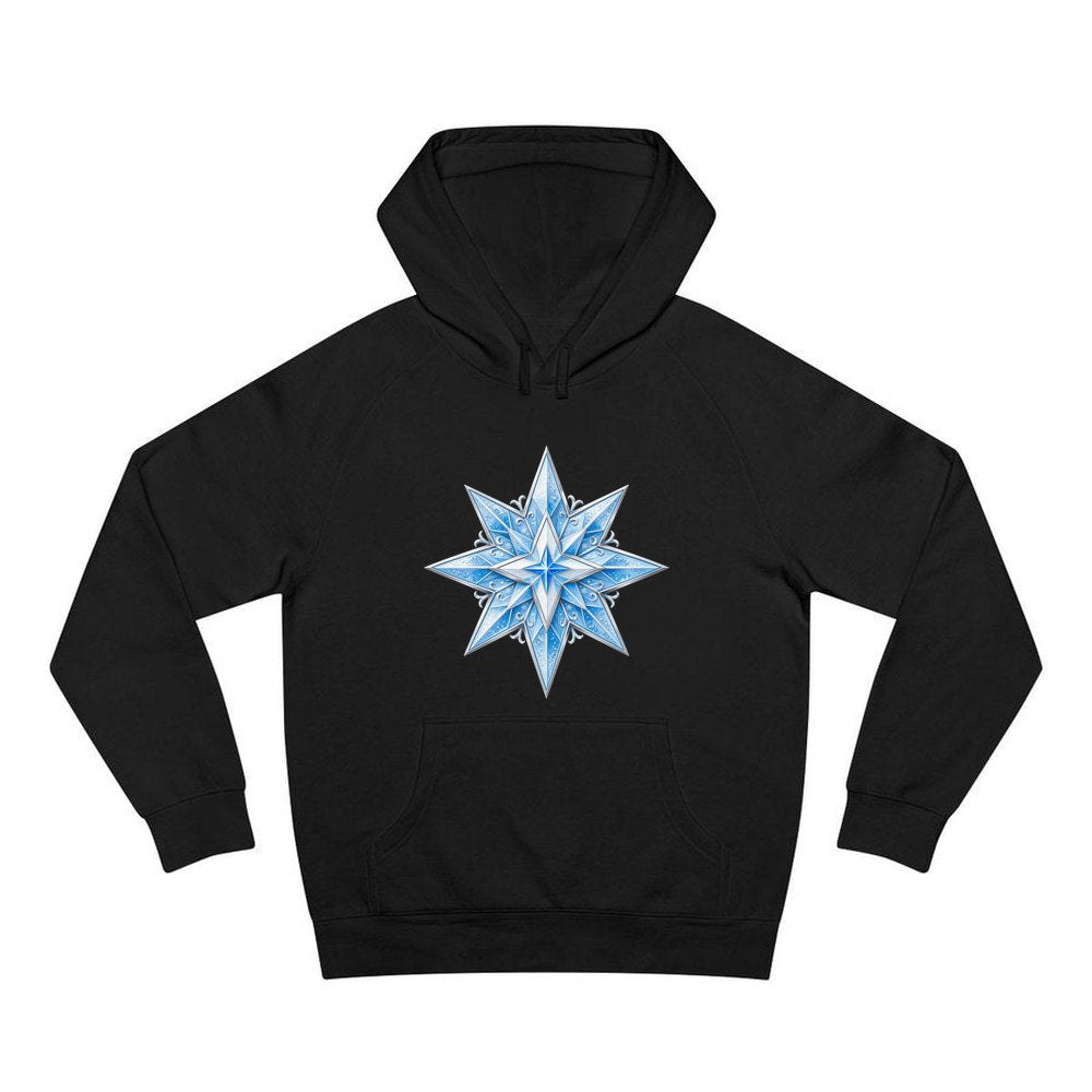 Crystal Ice Star personalised Christmas hoodie in black