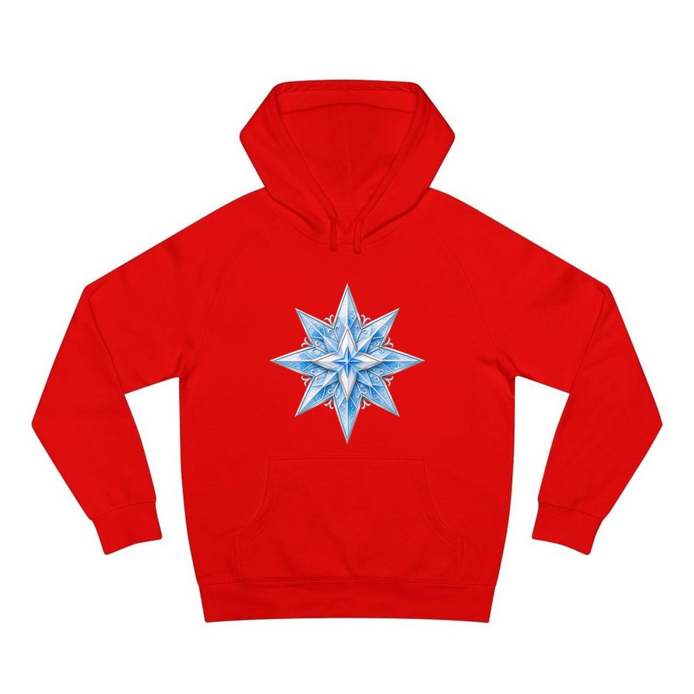 Crystal Ice Star personalised Christmas hoodie in red