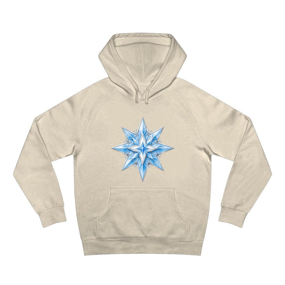 Crystal Ice Star personalised Christmas hoodie in sand