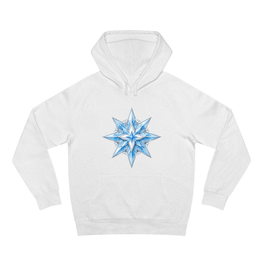 Crystal Ice Star personalised Christmas hoodie in white