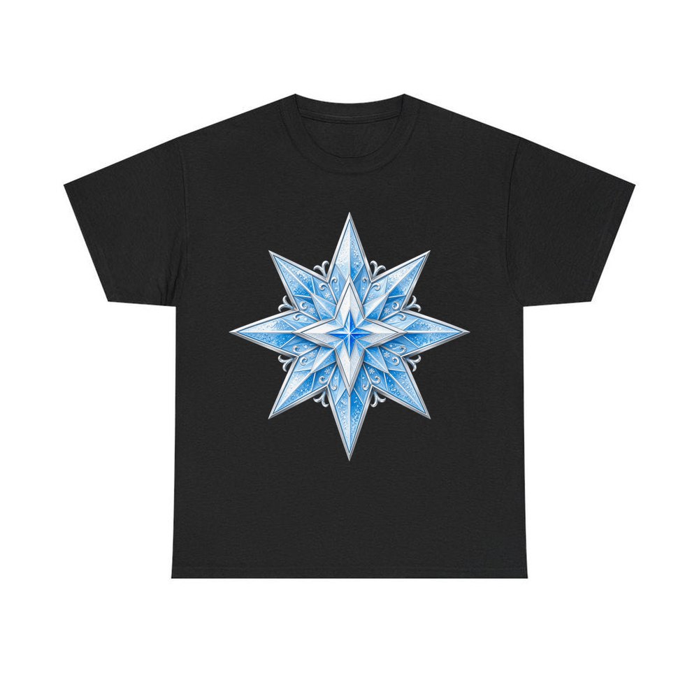 Crystal Ice Star personalised Christmas T-shirt in black