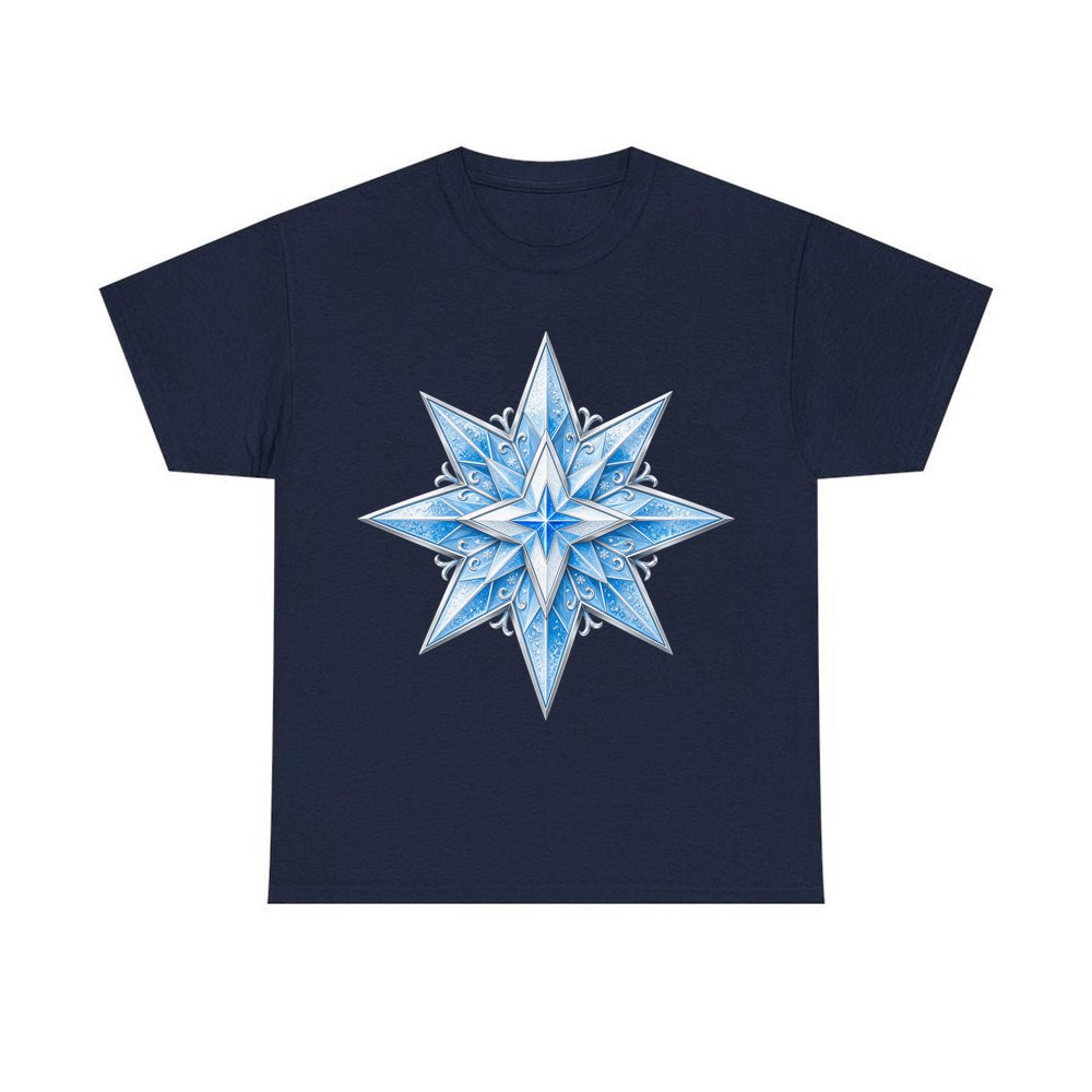 Crystal Ice Star personalised Christmas T-shirt in navy