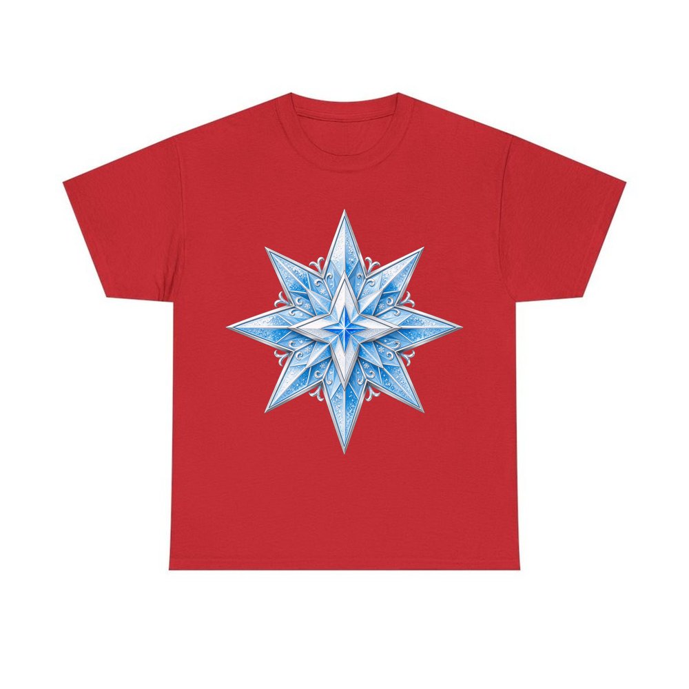Crystal Ice Star personalised Christmas T-shirt in red