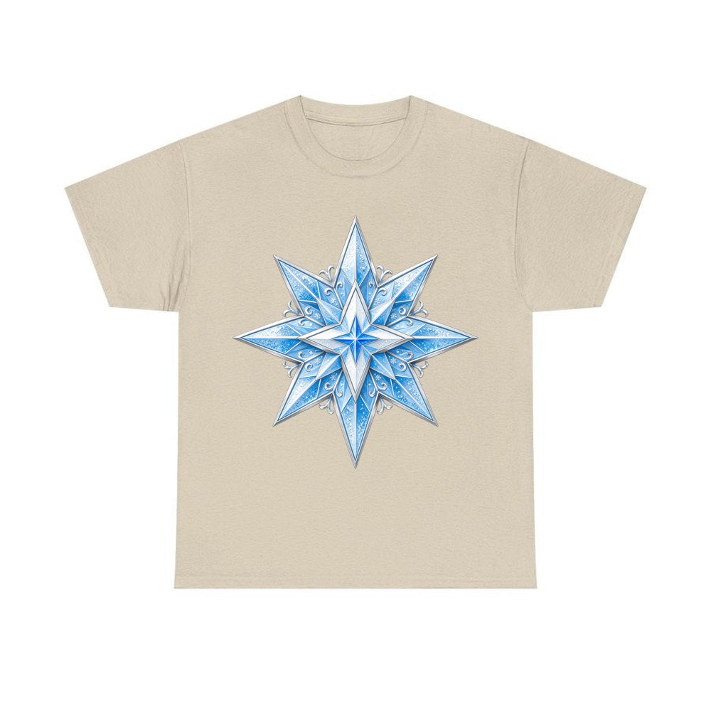 Crystal Ice Star personalised Christmas T-shirt in sand