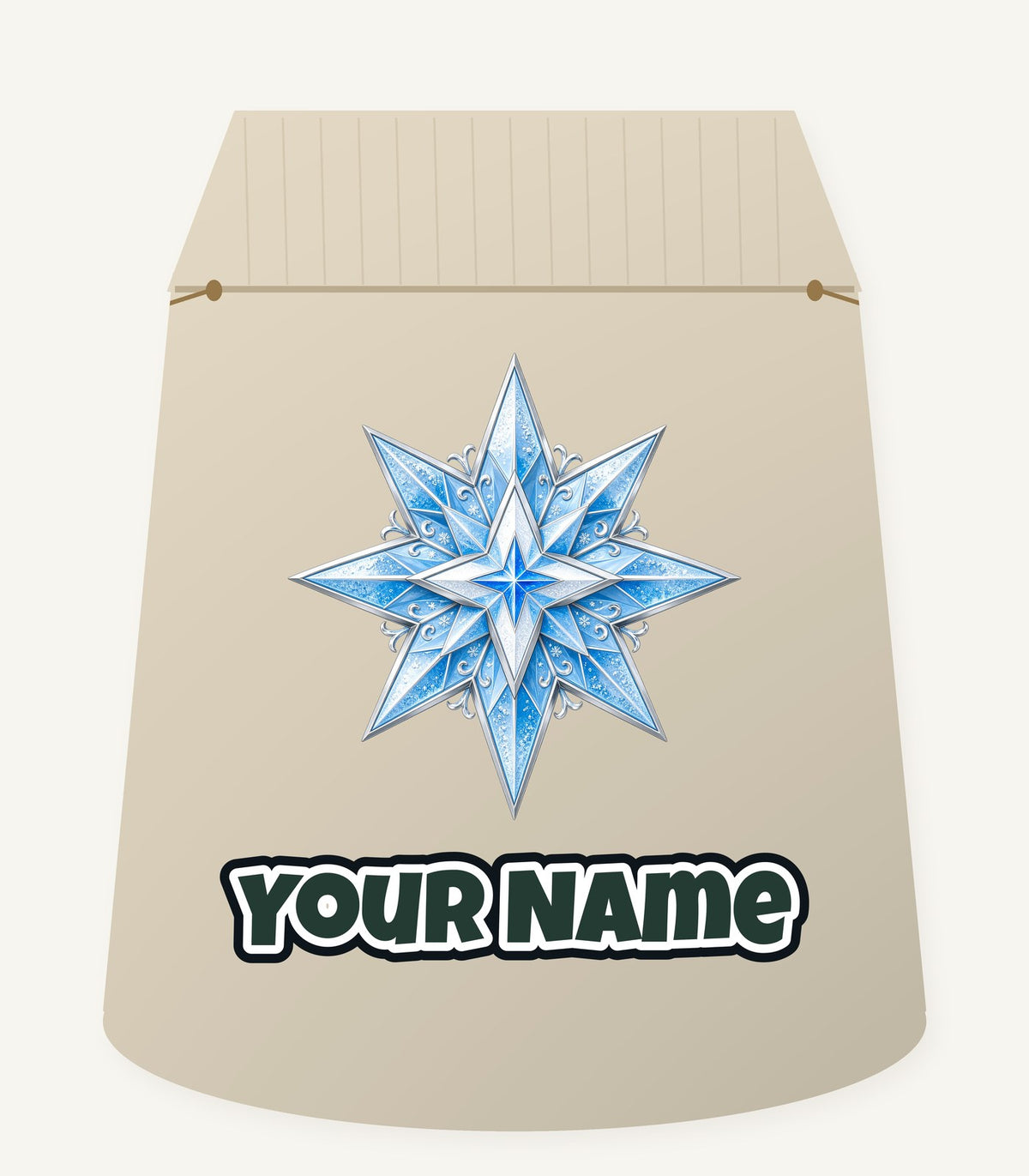 Crystal Ice Star Personalised Santa Sack