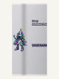 Cyber Christmas Tree Personalised Beach Towel