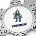 Cyber Christmas Tree Personalised Pewter Christmas Ornament