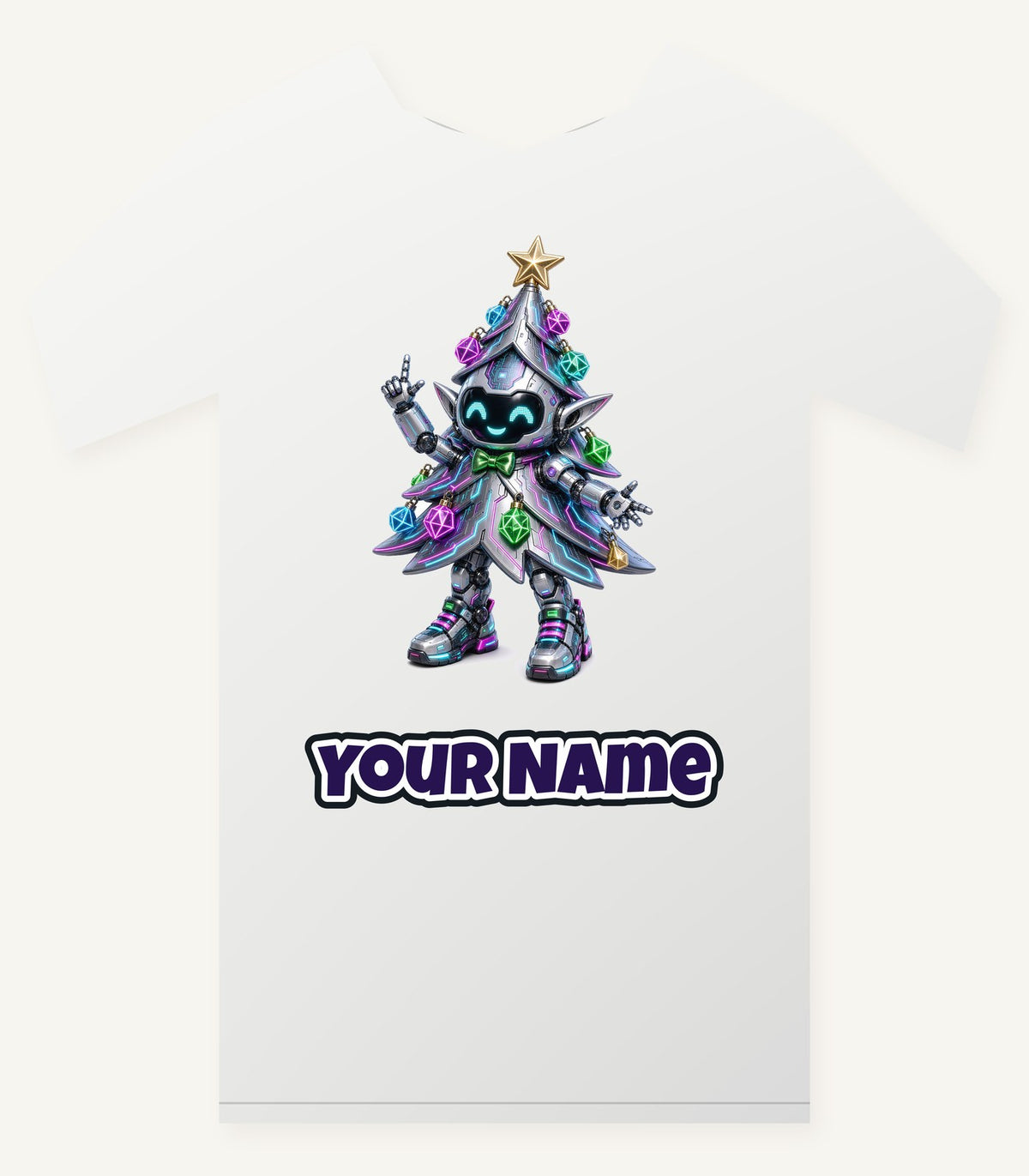Cyber Christmas Tree Personalised Christmas T-Shirt and Hoodie