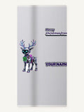 Cyber Reindeer Personalised Beach Towel