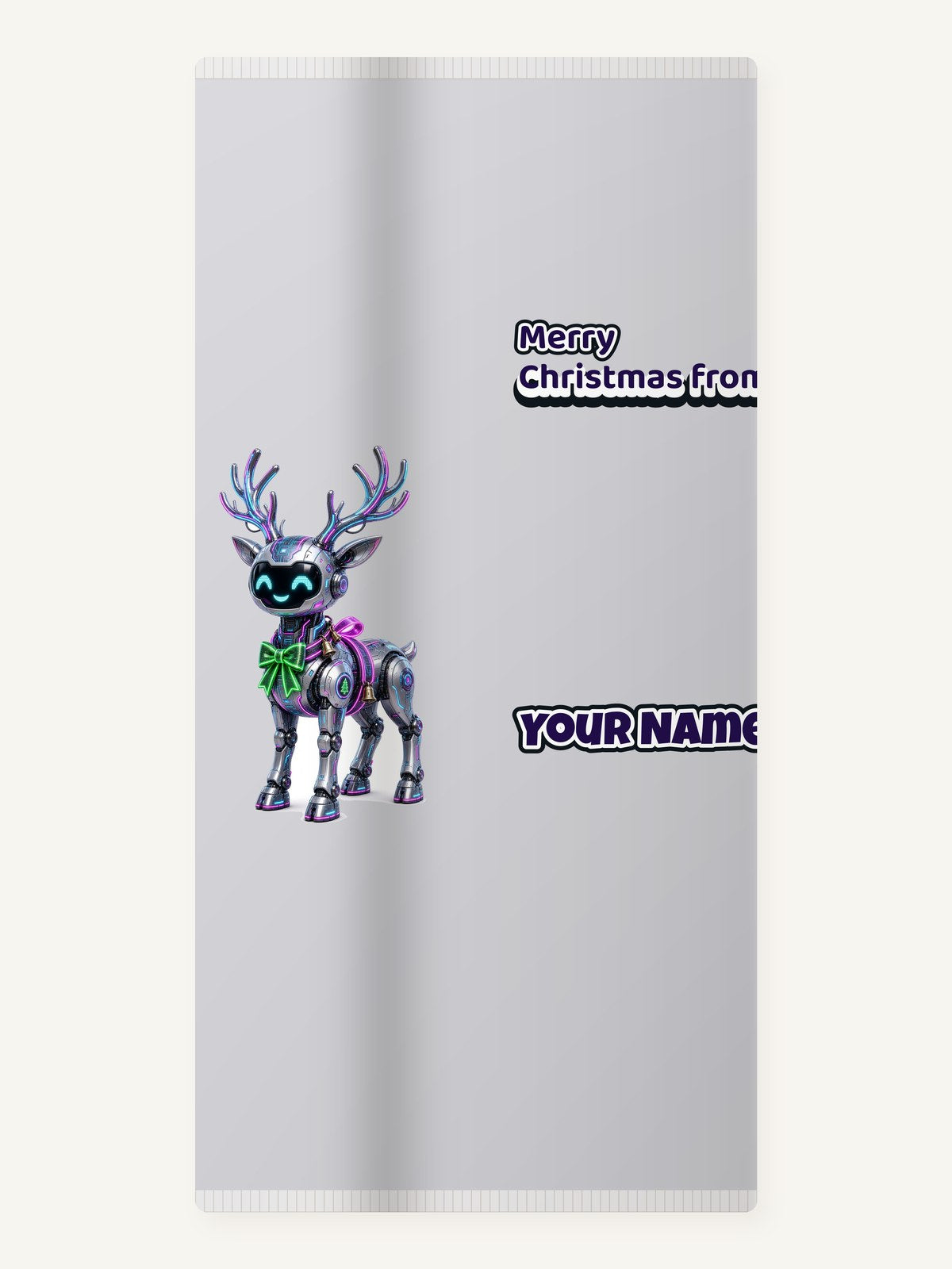 Cyber Reindeer Personalised Beach Towel