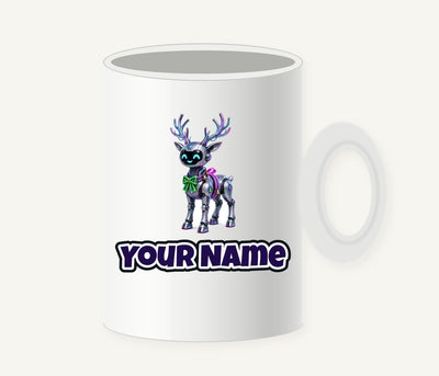 Cyber Reindeer Personalised Christmas Mug