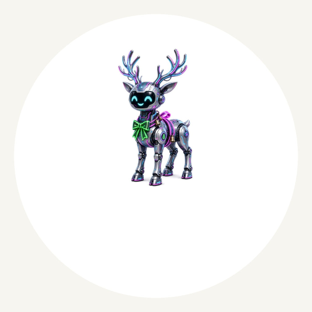 Cyber Reindeer Personalised Pewter Christmas Ornament
