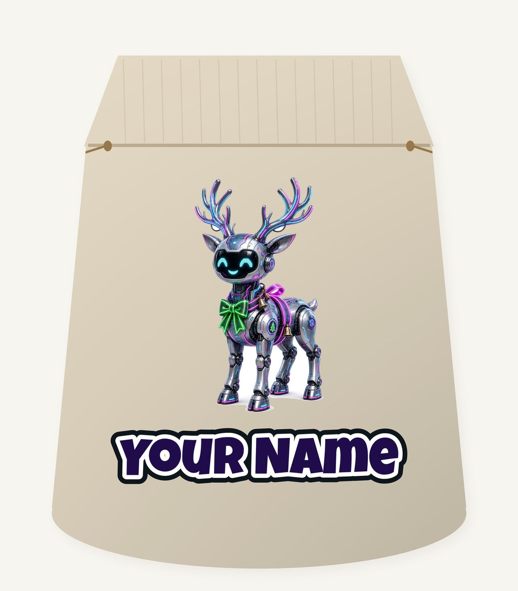 Cyber Reindeer Personalised Santa Sack