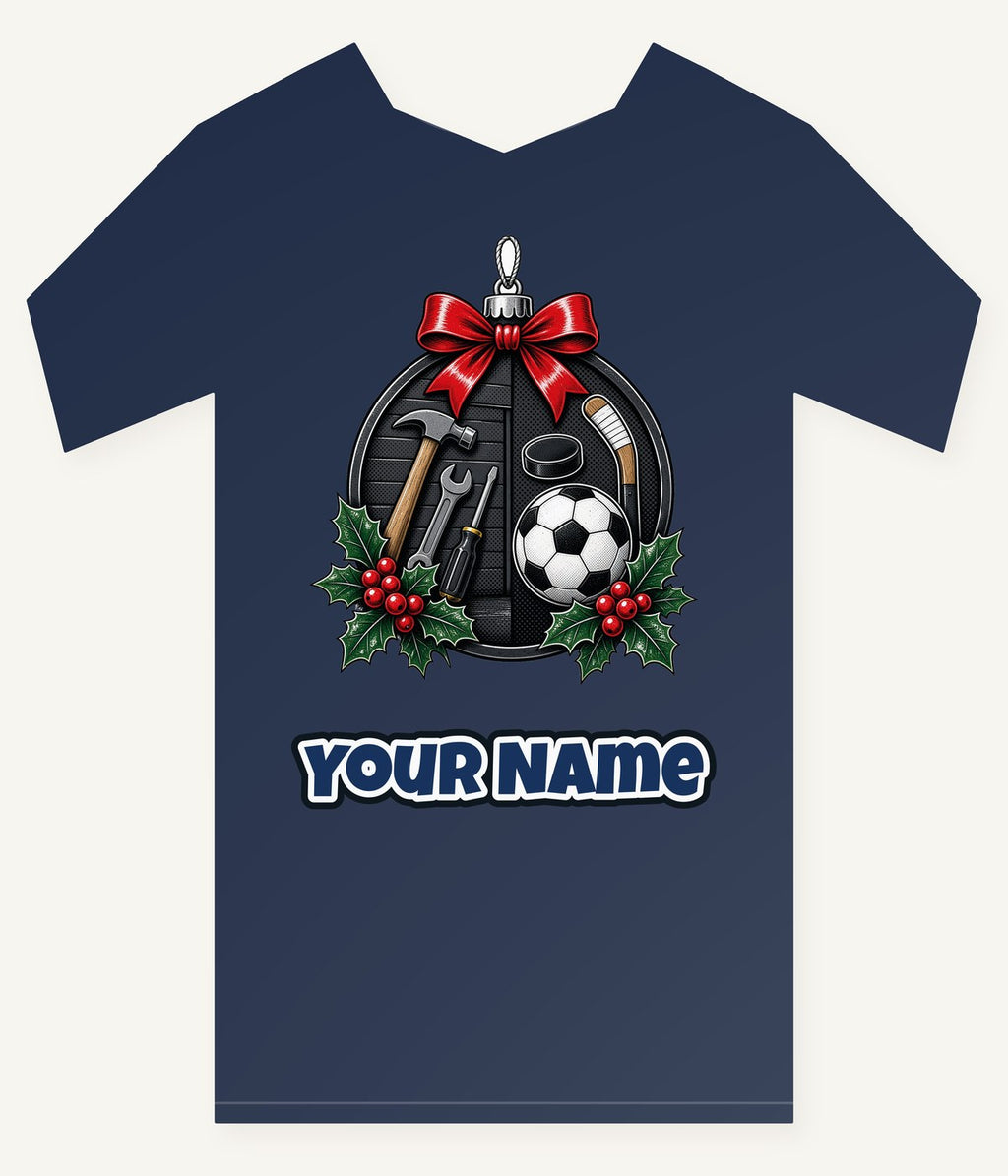 Dad's Tools And Sports Bauble Personalised Kids Tee and Baby Bodysuit