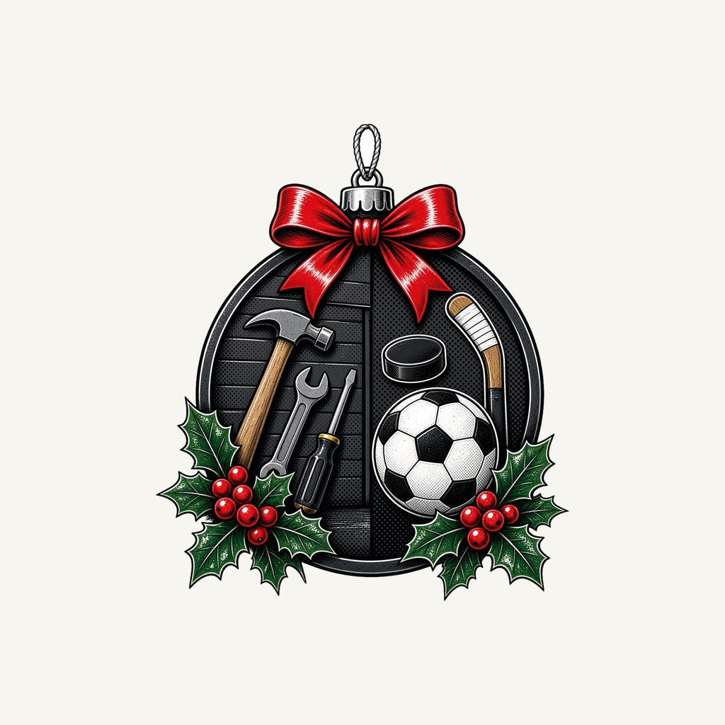 Dad's Tools And Sports Bauble Personalised Kids Tee and Baby Bodysuit