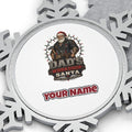 Dad's Workshop Santa Personalised Pewter Christmas Ornament
