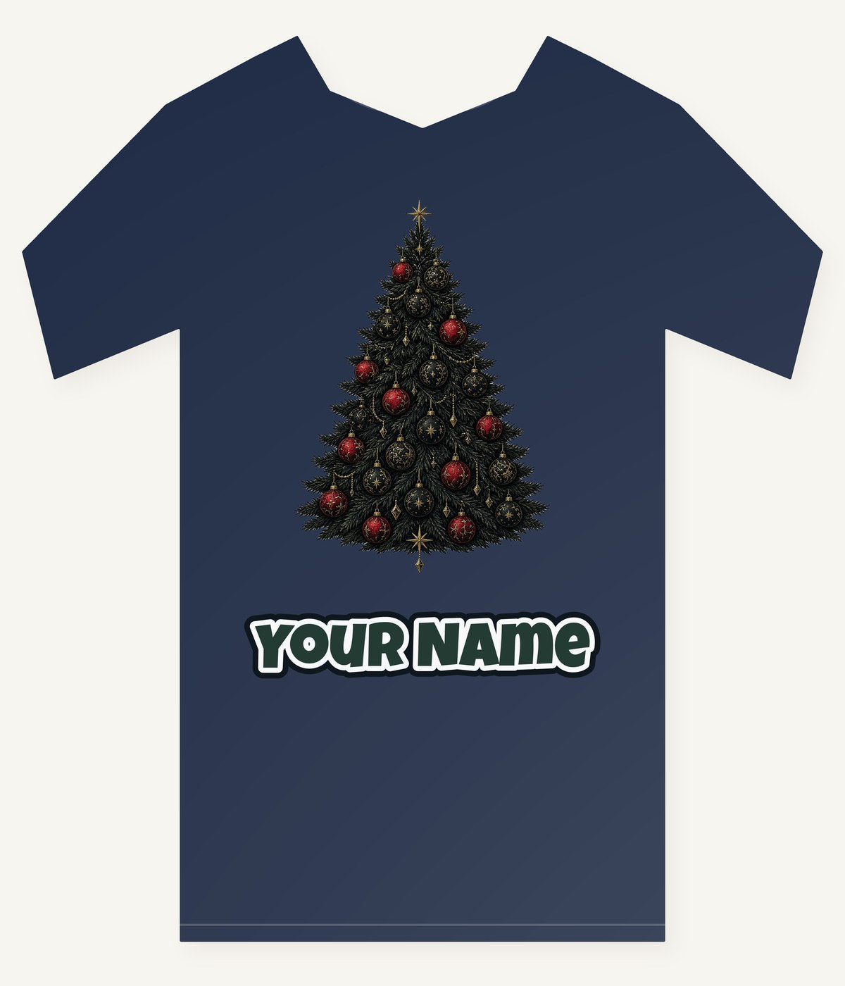 Dark Moody Christmas Tree Personalised Kids Tee and Baby Bodysuit