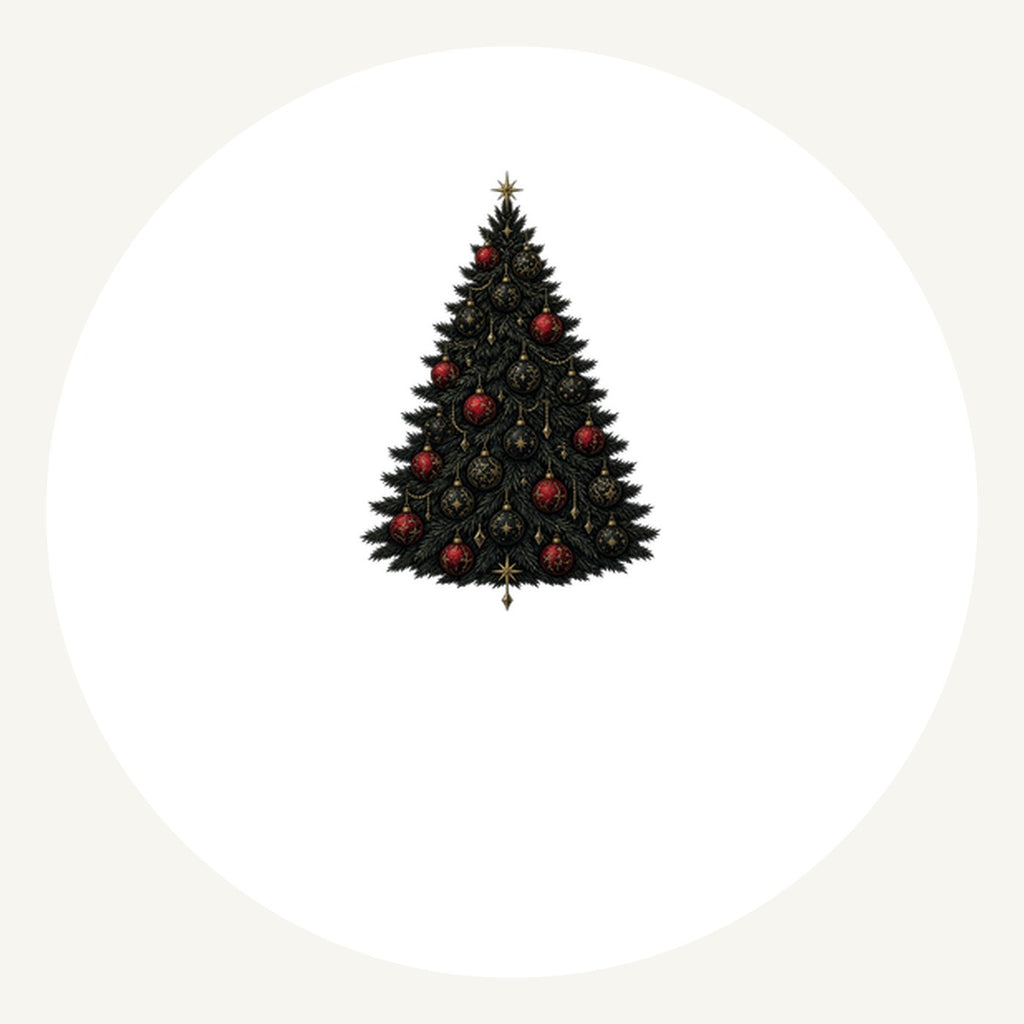 Dark Moody Christmas Tree Personalised Pewter Christmas Ornament