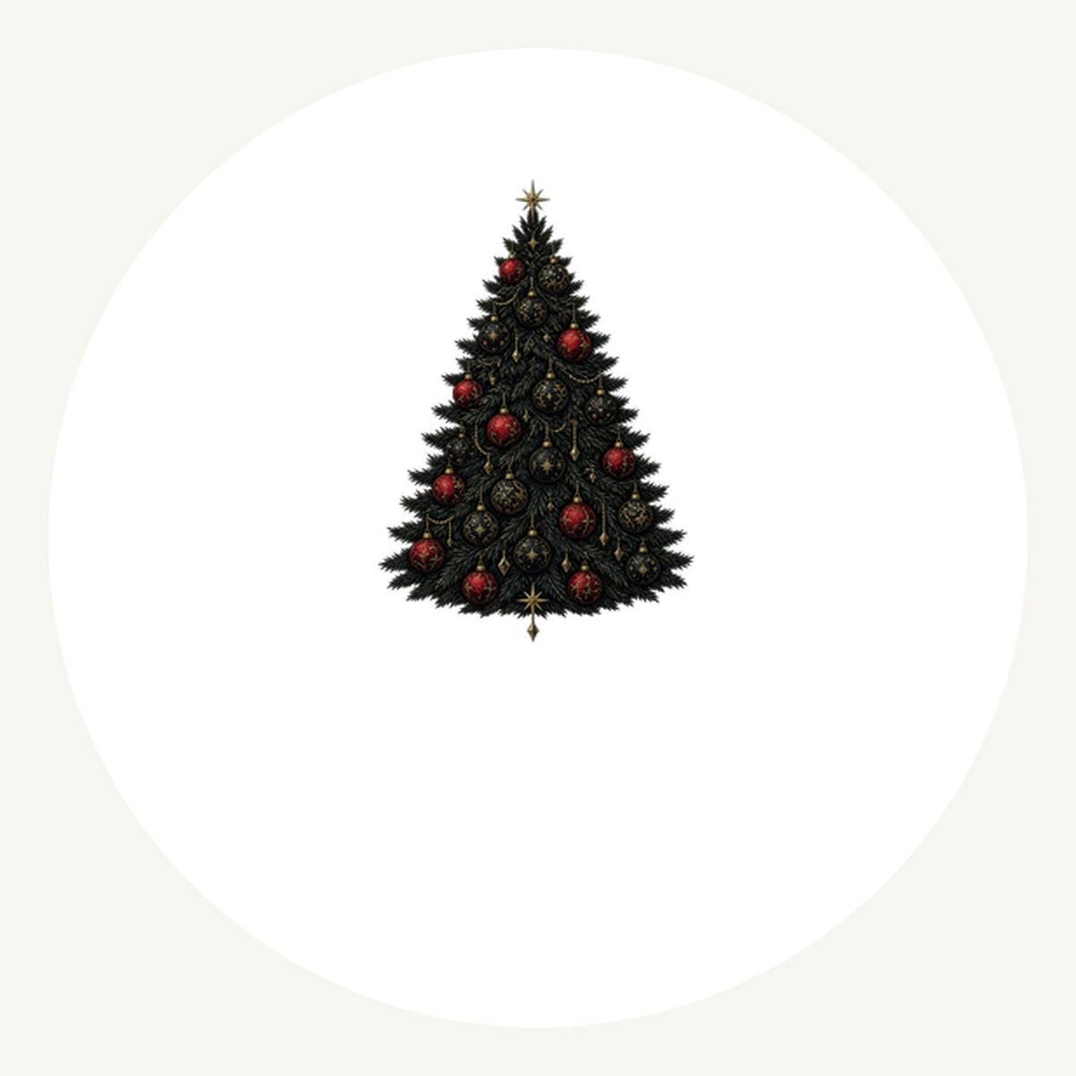 Dark Moody Christmas Tree Personalised Pewter Christmas Ornament