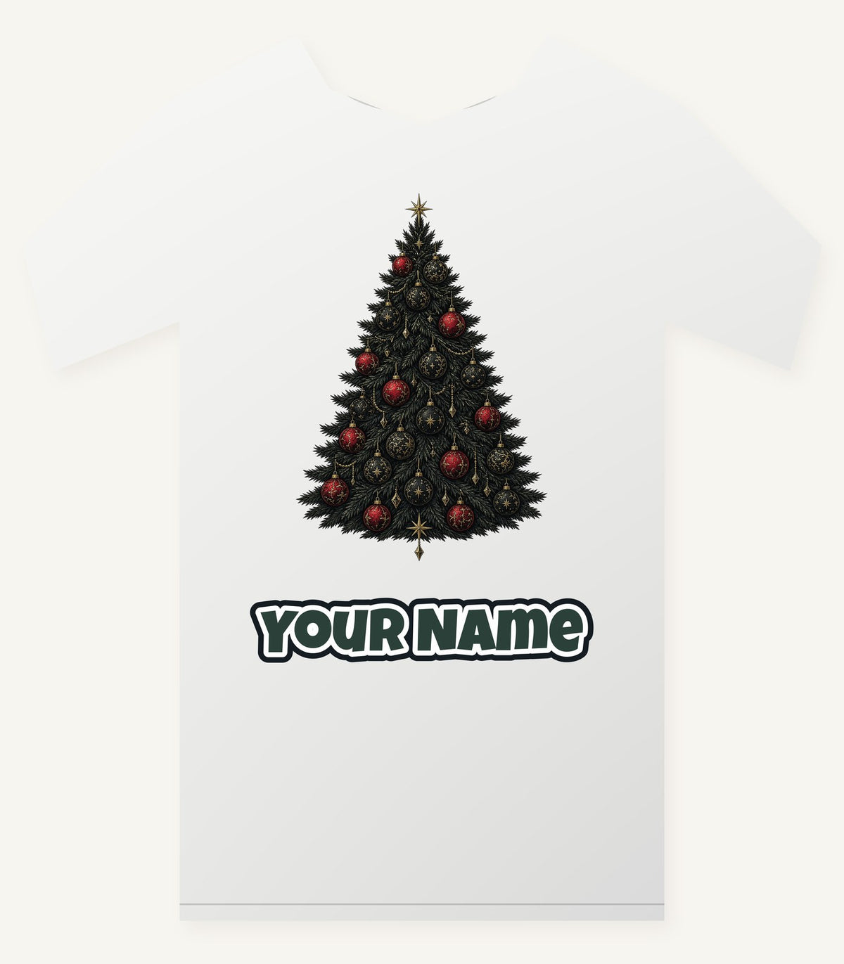 Dark Moody Christmas Tree Personalised Christmas T-Shirt and Hoodie